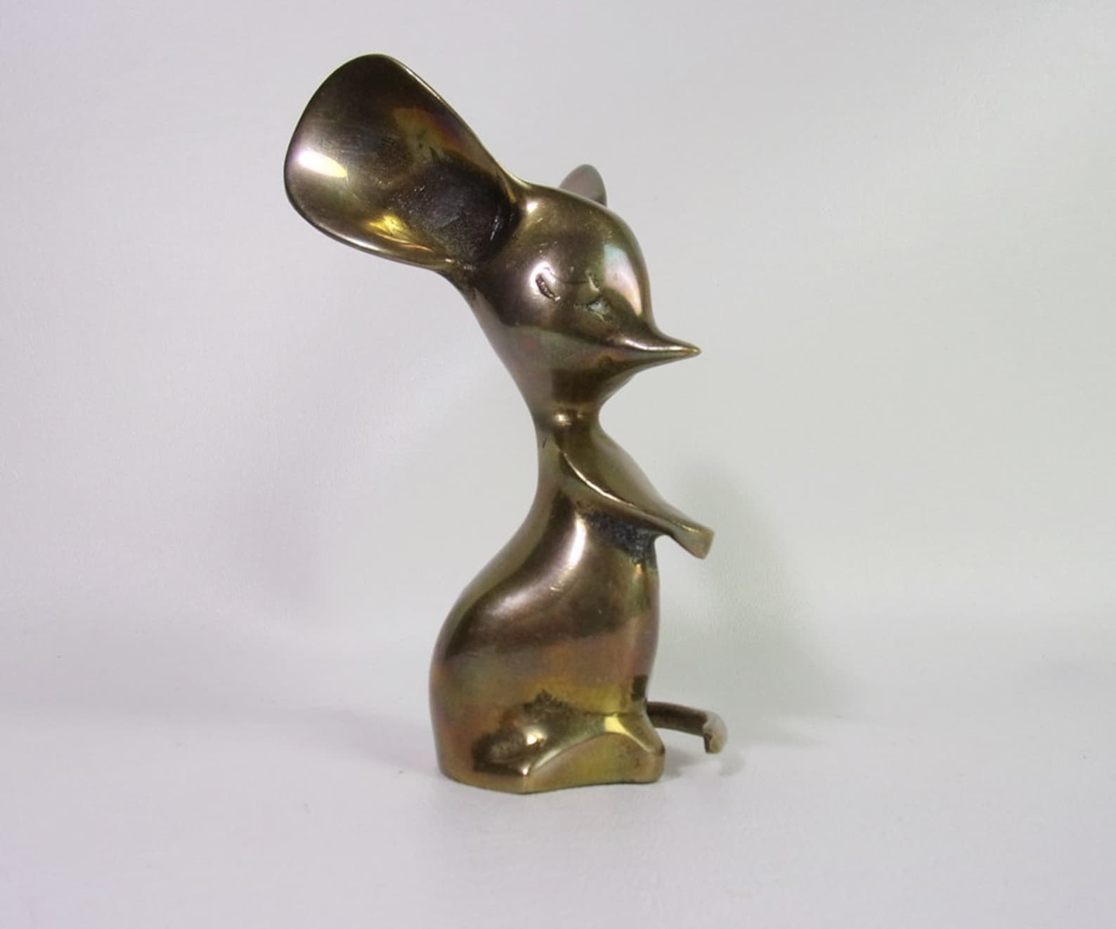 Vintage Brass Mouse Figurine Figure Brass Decor Gold Metal Etsy