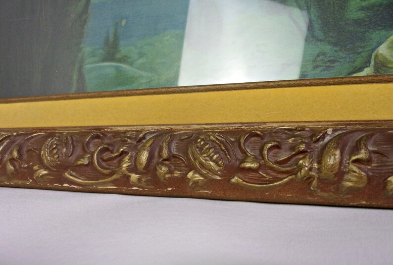 Antique Religious Wall Art Jesus Victorian Print Framed Early Etsy