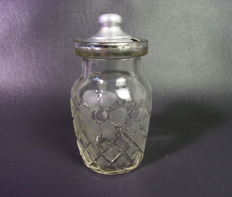 Antique Mustard Jar Pot Cut Glass Floral Etched Victorian Etsy