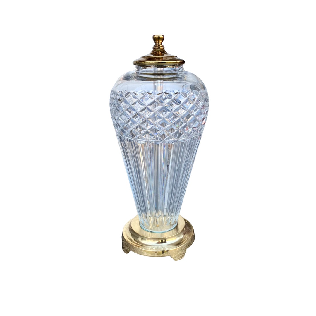 Vintage Waterford Lamp Crystal Table Lamp Ireland Irish Large Etsy