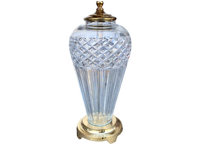 Vintage Waterford Lamp Crystal Table Lamp Ireland Irish Large Etsy