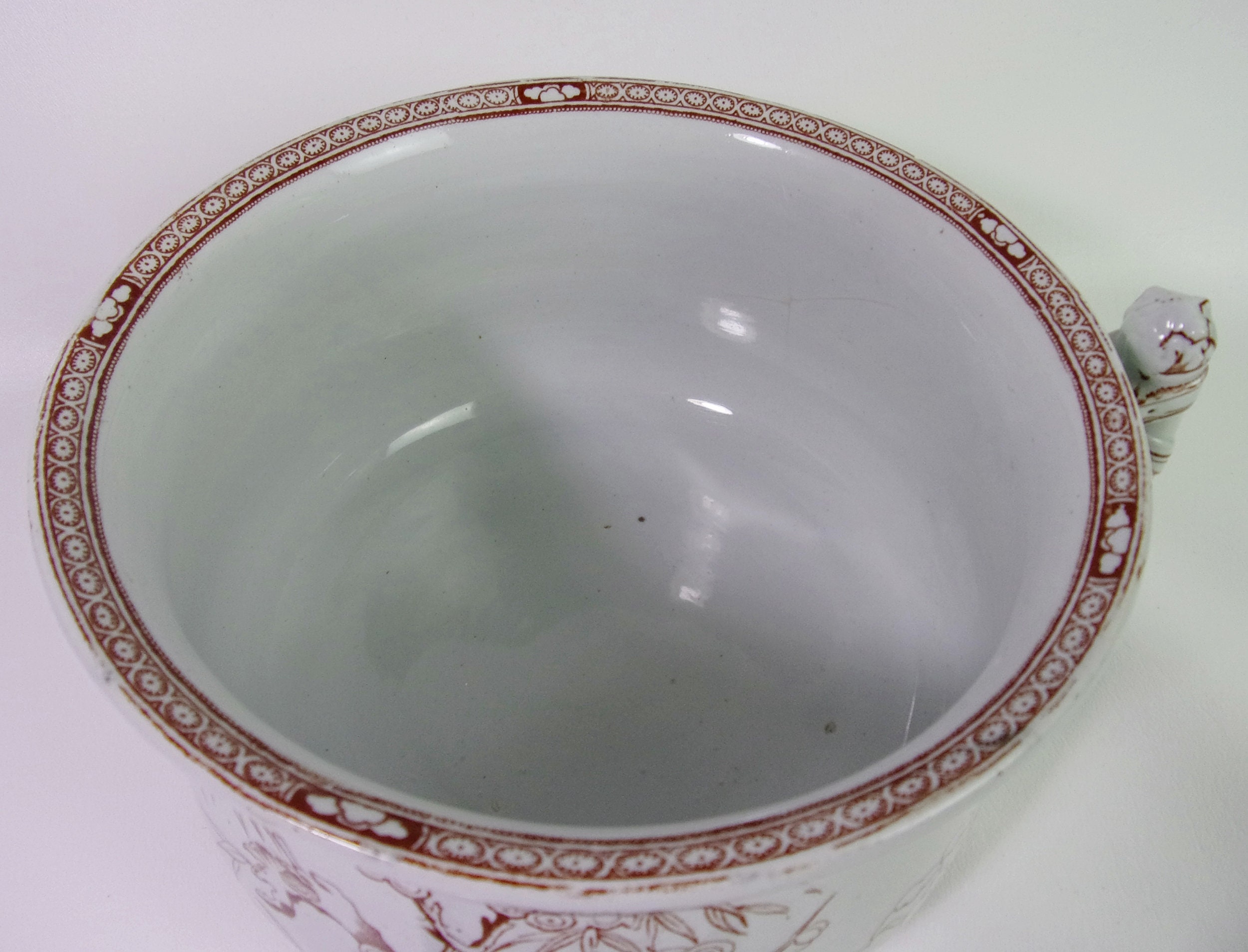 Antique Ironstone Chamber Pot Victorian Edge Malkin & Co Brown Etsy