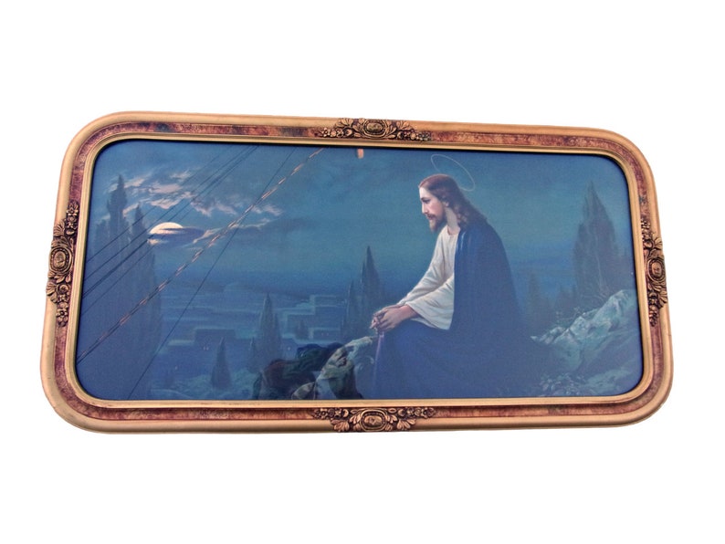 Antique Religious Wall Art Jesus Victorian Print Framed Early Etsy