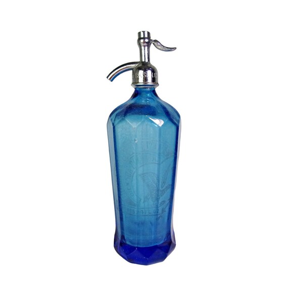 Antique Blue Glass Seltzer Bottle Dickson City PA Bottle Etsy