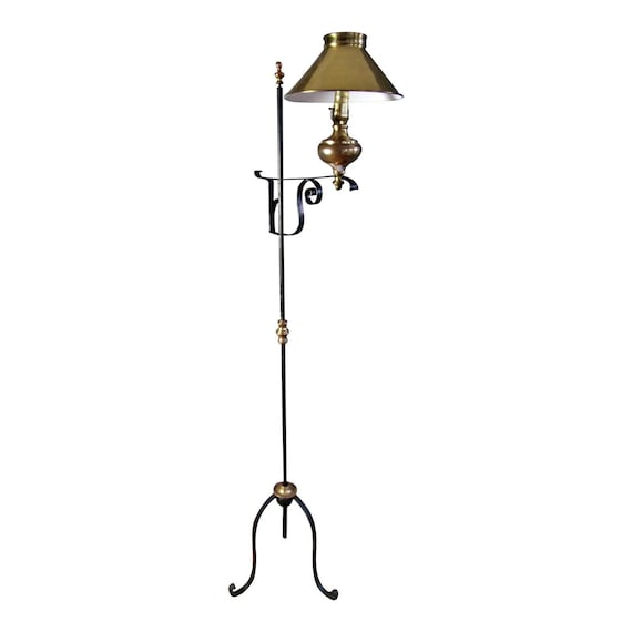 Vintage Iron Floor Bridge Lamp Colonial Vintage Iron Floor Bridge Lamp Colonial, Vintage Wrought Iron Floor Lamp