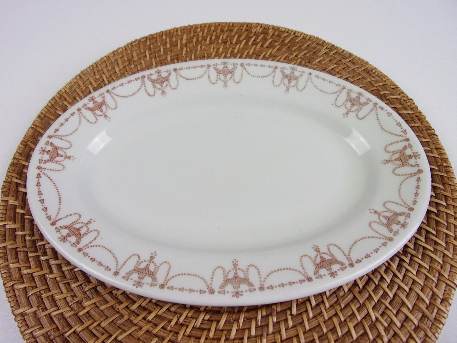 Antique Buffalo China Platter Swag and Urn Pattern Early 1900s Etsy