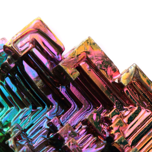 Rainbow Bismuth Crystal Cluster Stone Specimen Collecting Decoration Wire Wrapping Wicca Reiki Energy Healing 99.99% Pure Mineral Element