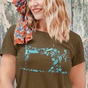 Sewing Machine Unisex Jersey Short Sleeve Tee Shirt - Gift for Sewer, Sewist, Sewciopath, Tailor