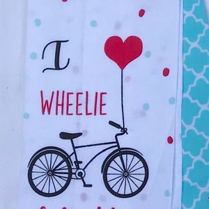 Kitchen Towel Scarf - bicycle on blue