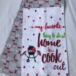 Kitchen Towel Scarf - Cook Out Tools (flour sack towel)