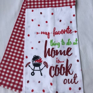 Kitchen Towel Scarf - Cook Out Plaid (flour sack towel)
