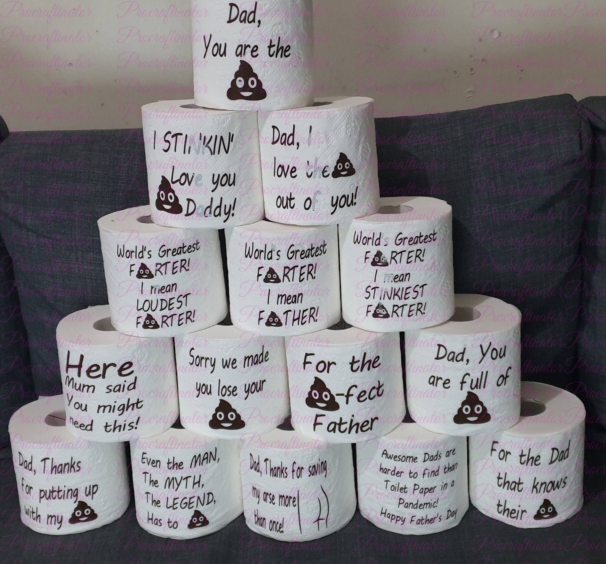 Dad Themed Toilet Paper Novelty Toilet Roll Father's Etsy