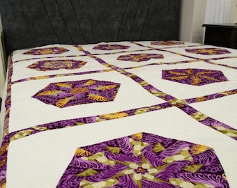 Kołdra patchworkowa Kaleidoscope Queen Size 90" X 80"