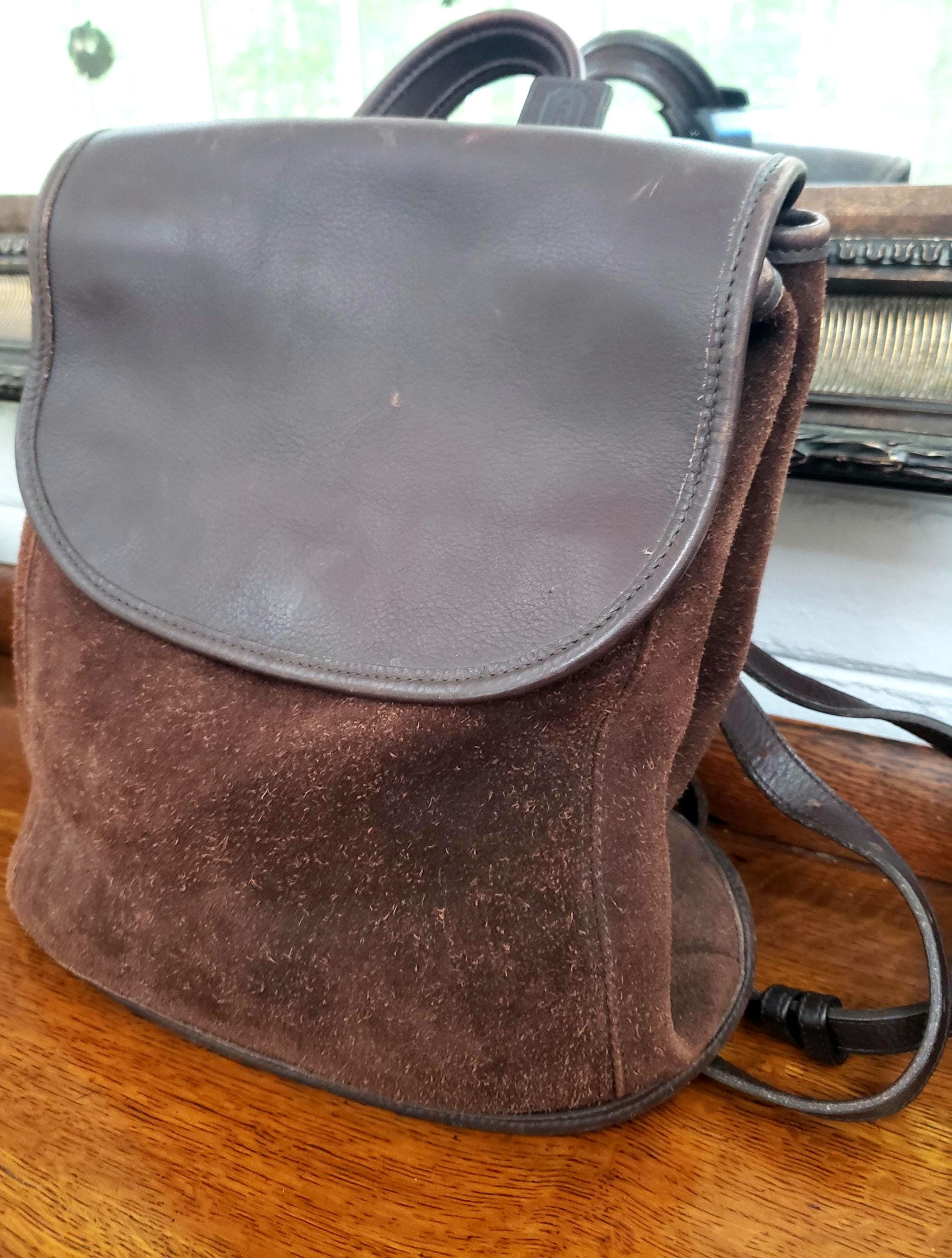 Coach MEDIUM Vintage 1990's Brown Leather & Suede Berkeley