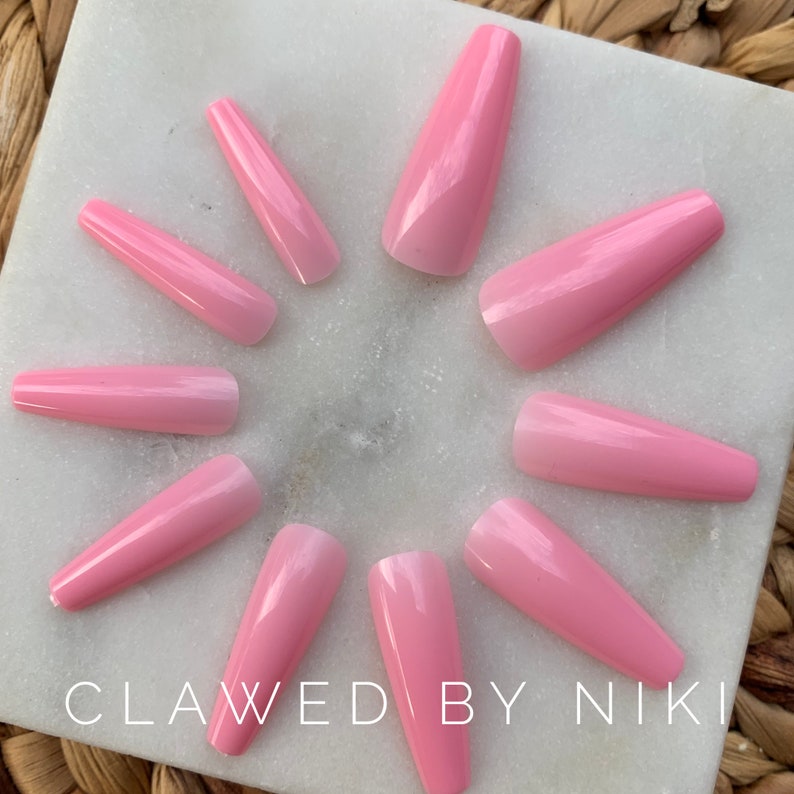 Full Cover 100 Piece Blank Press on Nails Long Coffin Etsy