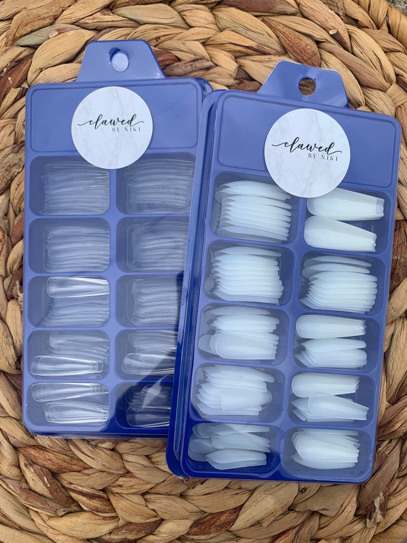 Full Cover 100 Piece Blank Press on Nails STILETTO Etsy