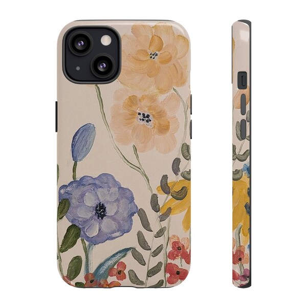 iPhone Case, Stylish, Unique Original Design, Floral, Extra Durable, Open Ports for Connectivity, Polycarbonate Outer Shell, Inner TPU Liner