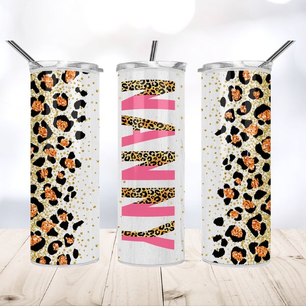 Nanny Tumbler Wrap, Leopard Nanny Tumbler Wrap design, 20 Oz skinny Tumbler Sublimation png, Straight/tapered Tumbler wrap, COMMERCIAL USE