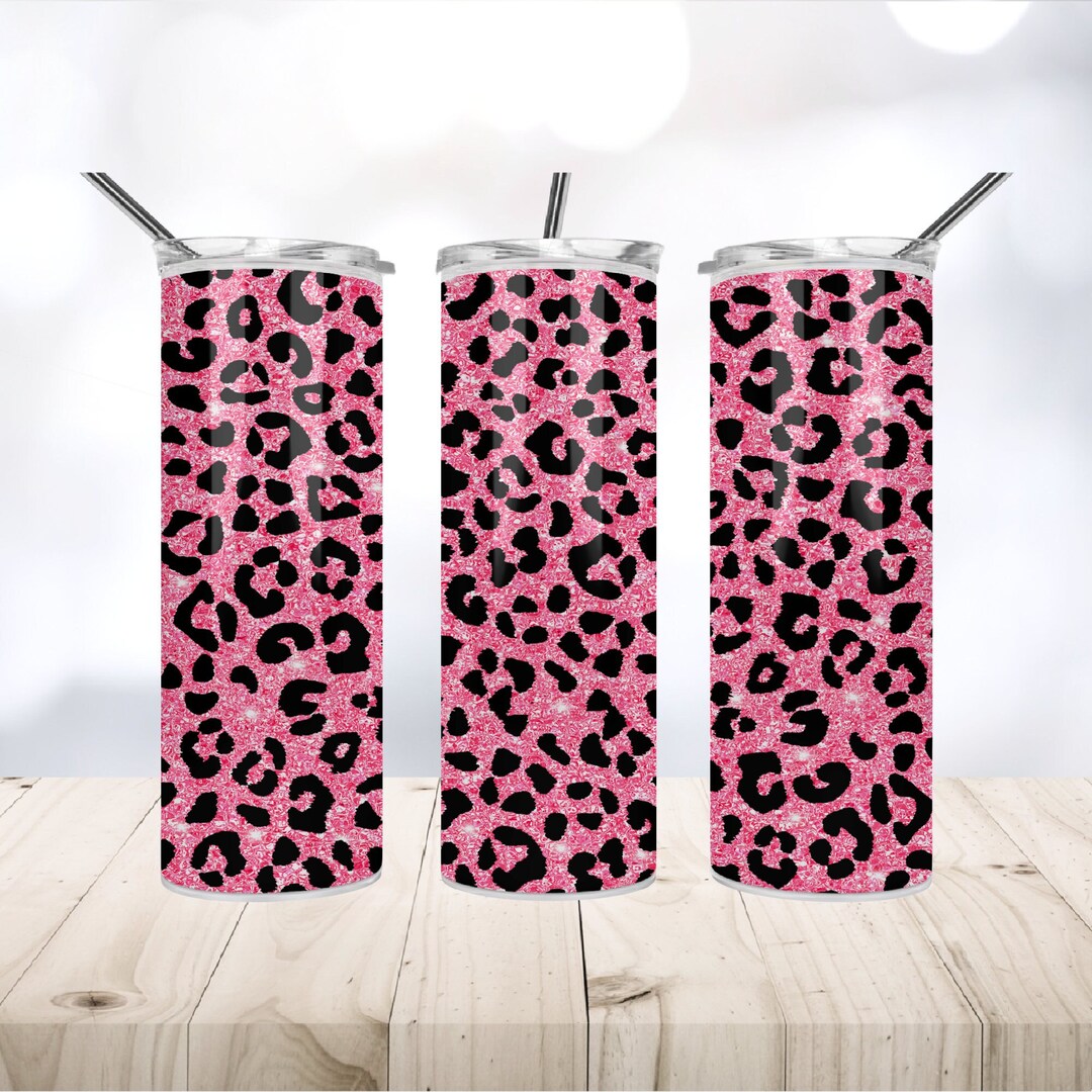 20 Oz Skinny Tumbler Sublimation Png, Pink Leopard Tumbler Png ...
