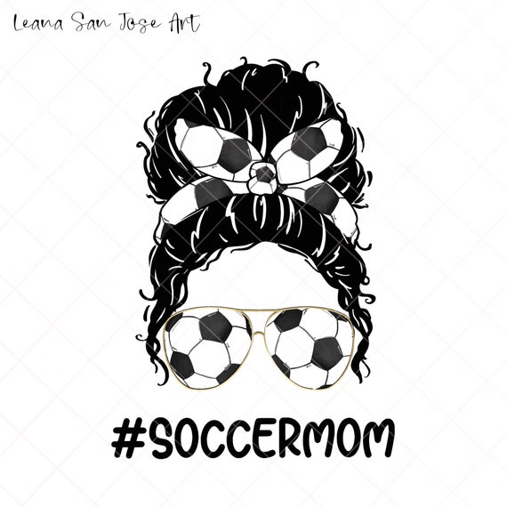 Soccer mom png soccer mama png Messy Bun Png mom life Etsy