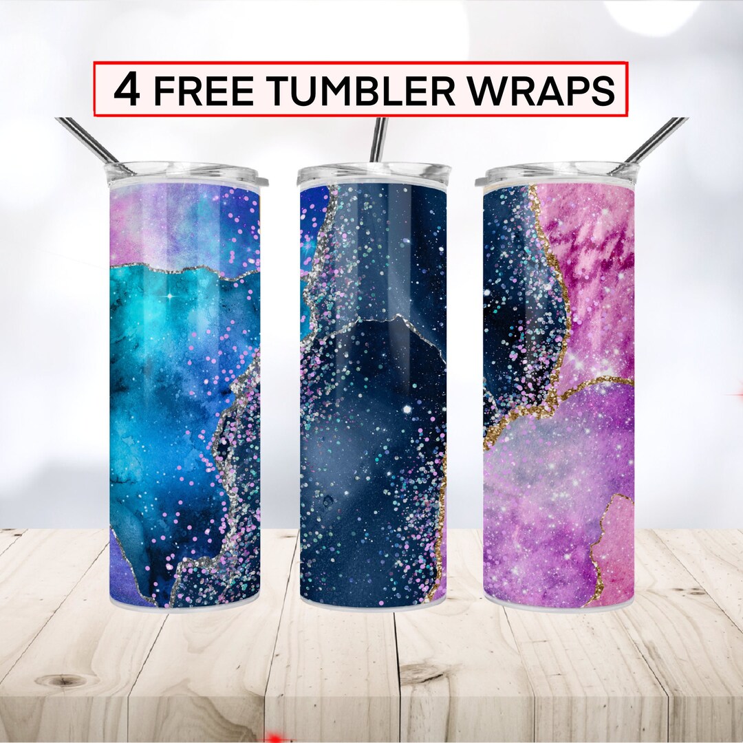 20 Oz Skinny Tumbler Sublimation Png Agate Galaxy Glitter - Etsy
