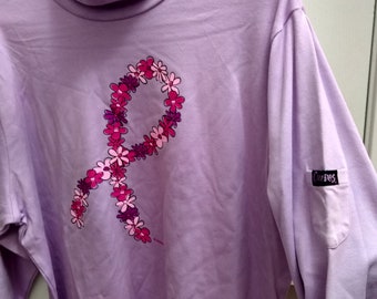 Lavender Breast Cancer Awareness Turtleneck Shirt