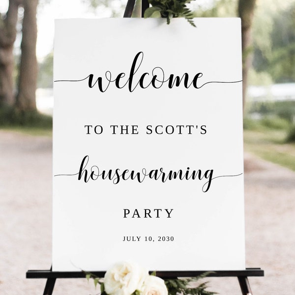 Housewarming Party Welcome Sign Board Customizable PRINTED SIGN Easel Not Included