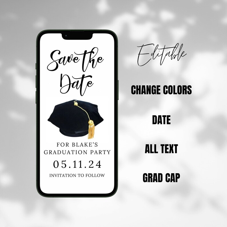 Graduation Iv Video Invitation Graduation Announcement Save the Date Phd Graduation ...