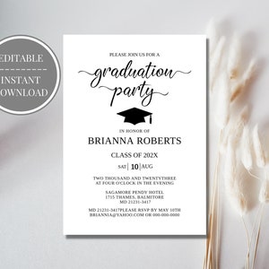 Graduation Party Invitation Template, Photo Graduation Announcement, Instant Download PRINTED INVITATIONS available see link in description