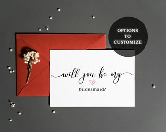 Will You Be My Bridesmaid Card, Bridesmaid Proposal Cards