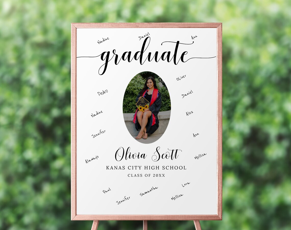 Graduation Signature Board Template Signature Sign Graduate | Etsy