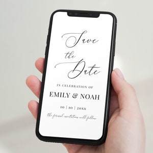 Evite Save the Date Invitation Editable Template, Digital Download, Wedding Invite Template, Electronic invite, Save the Date Text or Email
