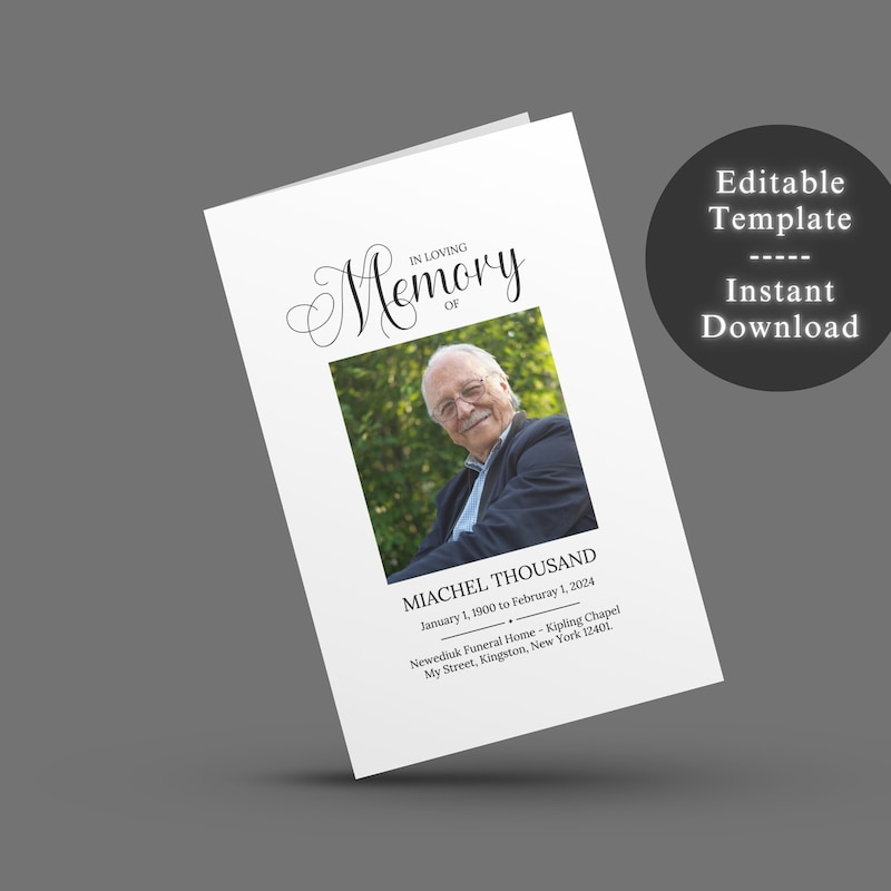 Obituary Template Etsy Obituary Template Etsy