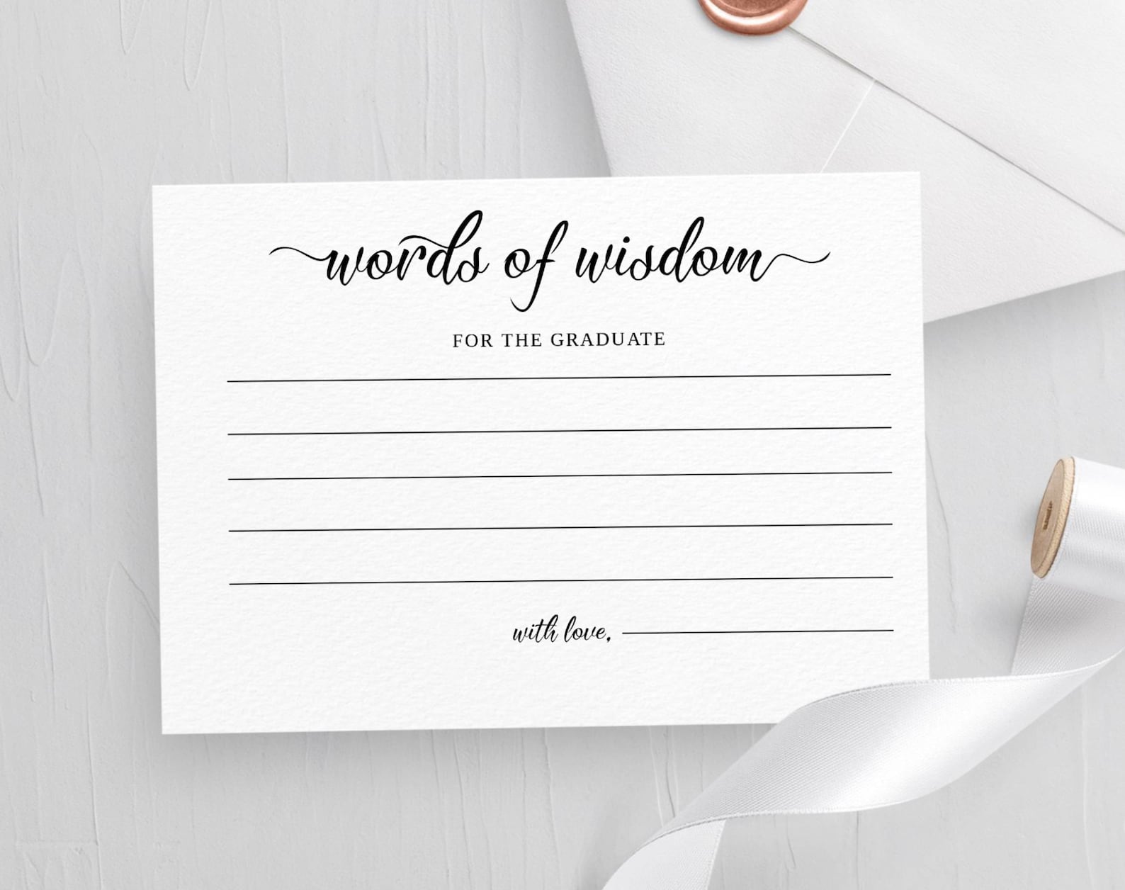 Graduation Words of Wisdom Cards Printable Editable Instant Download 