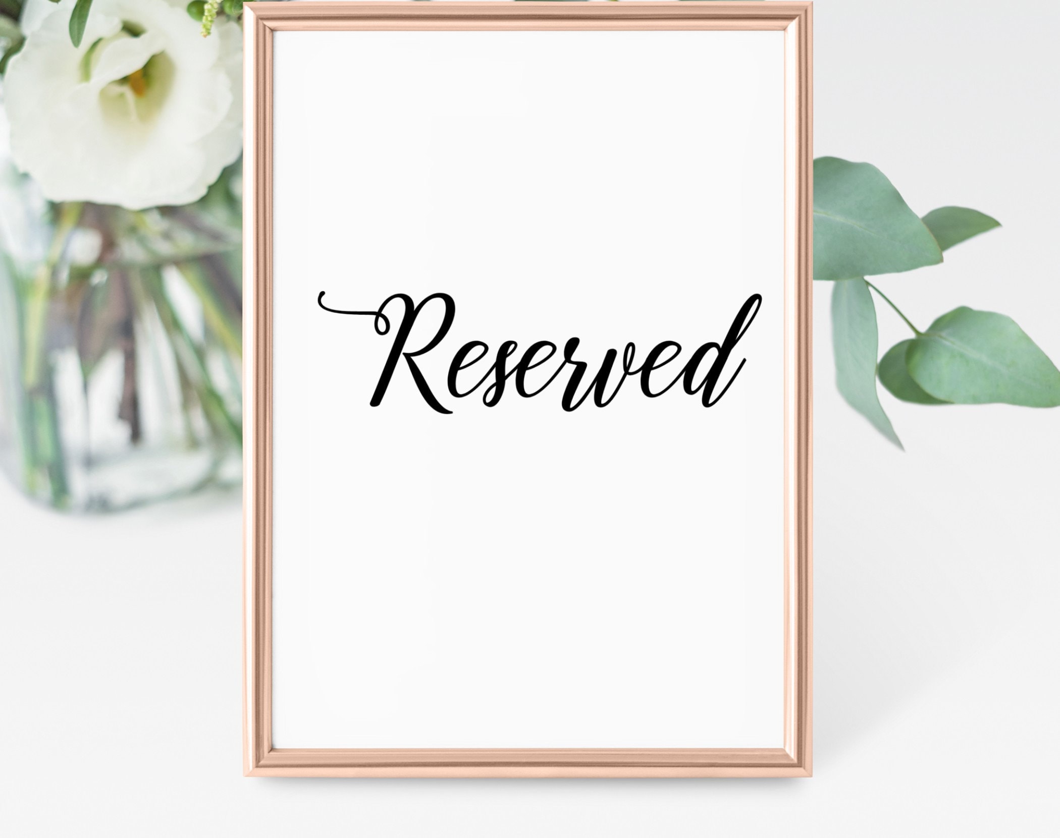 Reserved Sign For Table Template