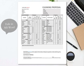 Cleaning Service Proposal Template: Business Estimate (MS Word & PDF)