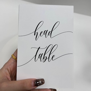 Hochzeit Tischnummer GEDRUCKTE KARTE, Hochzeitsfeier Dekoration, doppelseitiger DRUCK, 4 x 6 Zoll, Luxuspapier weiß matt dicker Karton