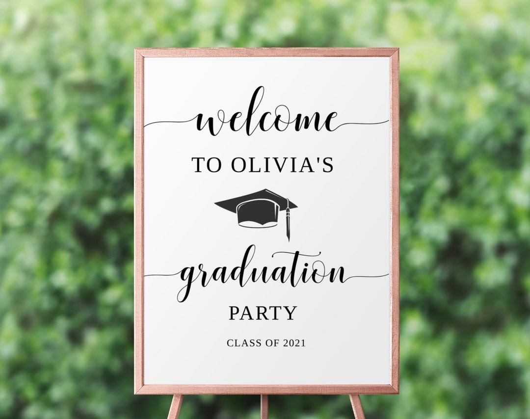 Graduation Party Sign Template High School Etsy