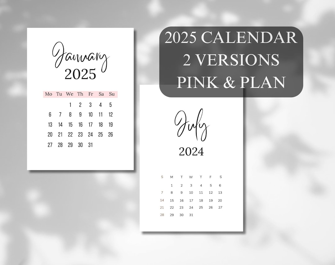Desk Calendars 2025 Printable Simple Mini Monthly Calendar Minimalist
