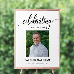 Funeral Welcome Sign: Celebration of Life Memorial Poster (Digital Download)