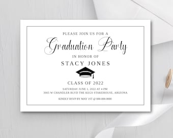 Custom Graduation Invitation Inserts: Personalized RSVP Cards (3.5x2)