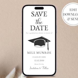 Graduation Save The Date, SMS Save The Date, Class of 2025 Graduation Party Save The Date, She did it Save The Date, Graduation announcement