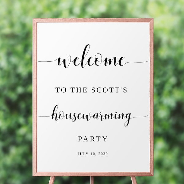 Housewarming Party Decorations Welcome Sign Printable Instant Download Editable, TRY Free Demo