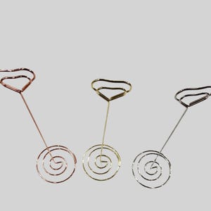 Hochzeit-Platzkartenhalter, Tischnummerständer-Empfangsdekoration, Fotobild, Schildhalter, 12,5 cm lang Metall Messing Silber Rose Gold