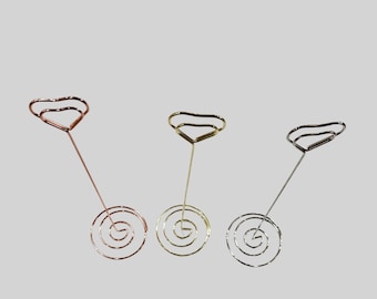 Metal Table Number Holder: Wedding Reception Decoration, Photo Display - 5 inch