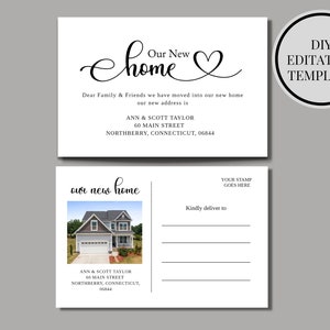 Neue Adresskarte Wir sind umgezogen druckbare Postkartenvorlage, neues Zuhause sofort-Download, Adressänderung, Umzugsankündigung, bearbeitbar