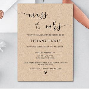 Bridal Shower Invitation Editable Template (Digital Download) PDF, 5x7in