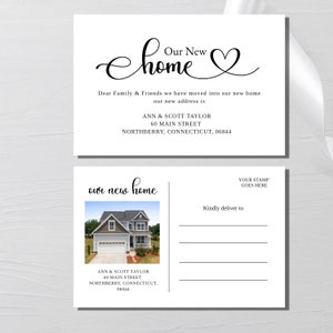 We zijn verhuisd bewerkbare sjabloon voor briefkaart, nieuw adres, nieuw huis aanpasbaar, sjabloon voor adreswijziging, verhuisaankondiging, gepersonaliseerd