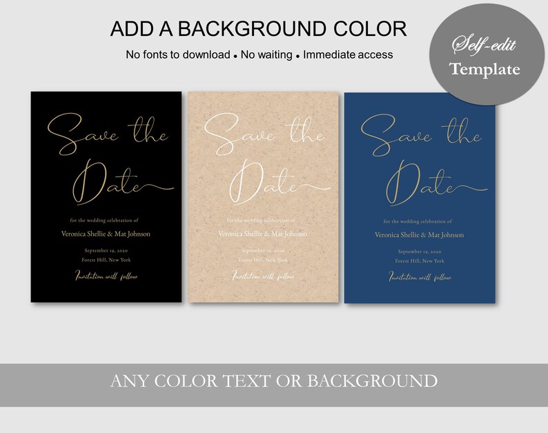 DIY Save the Date Template Wedding Announcement Printable - Etsy