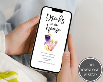 Editable Housewarming Party Invitation: Phone Template (Digital Download)